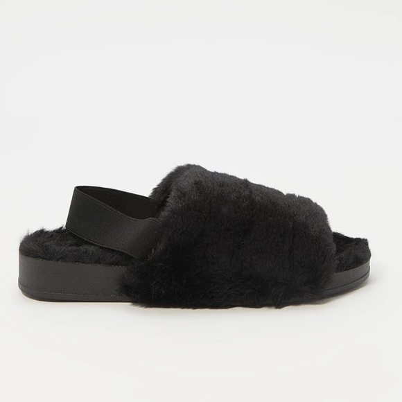 Sling Back Fuzzy Slippers - Picture 2 of 5
